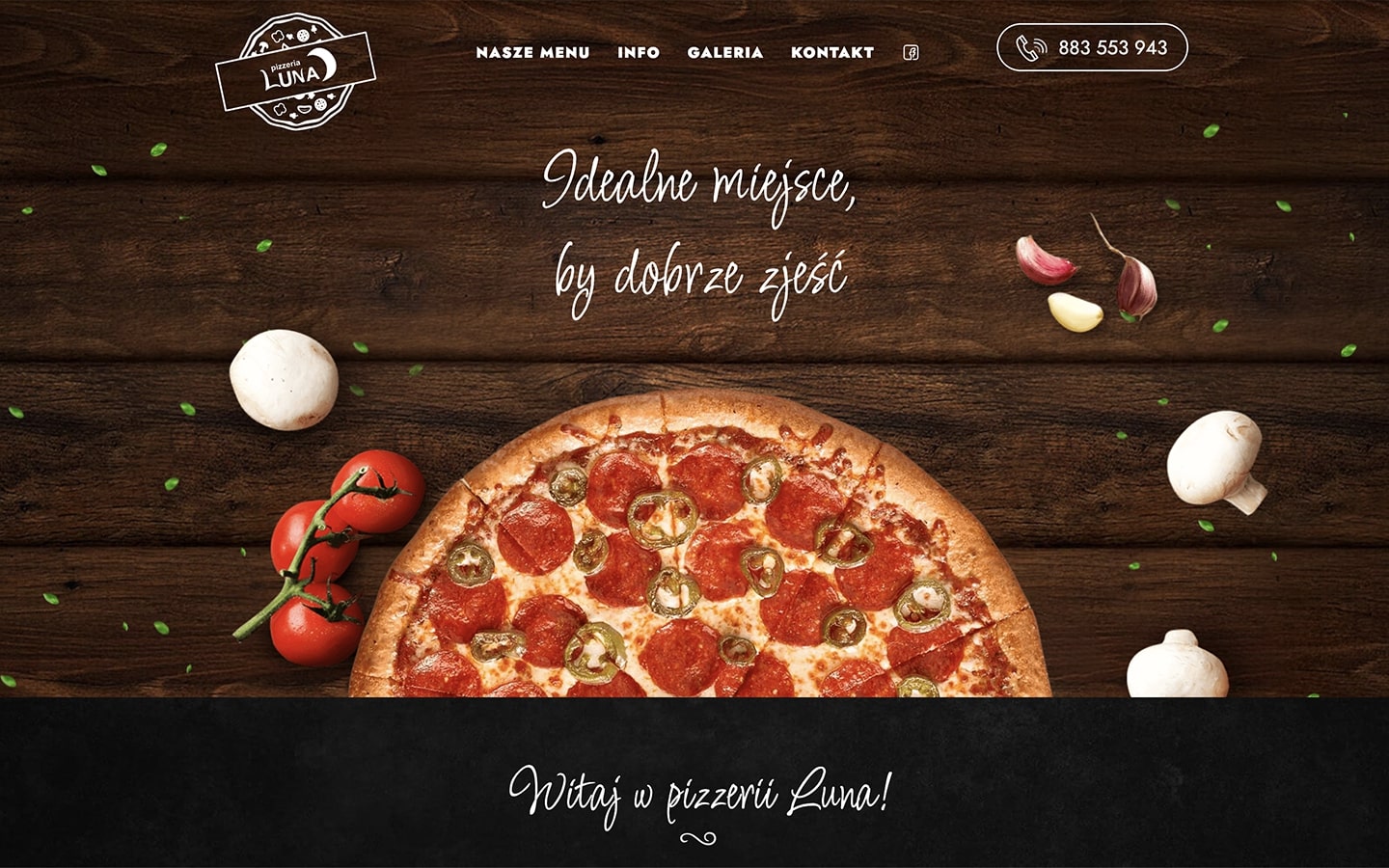 Pizzeria Luna - Zrzut ekranu desktop